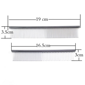 2 Packs Dog Combs with Rounded Ends Stainless Steel Teeth for Removing Tangles and Knots