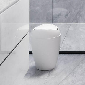 2.4 Gallon Plastic Trash Can with Swing - White