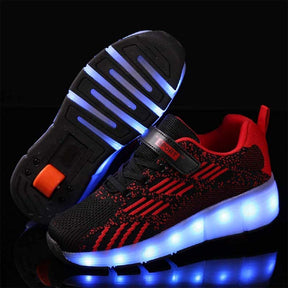 Kids LED Rechargeable Roller Skate Shoes with Single Wheel