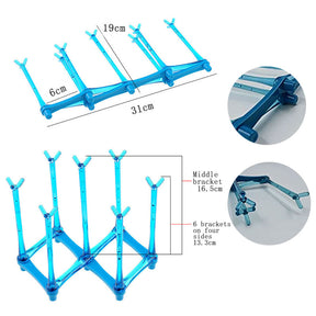 Retractable Cup Drying Rack Plastic Mug Tree for Kitchen Office-Blue