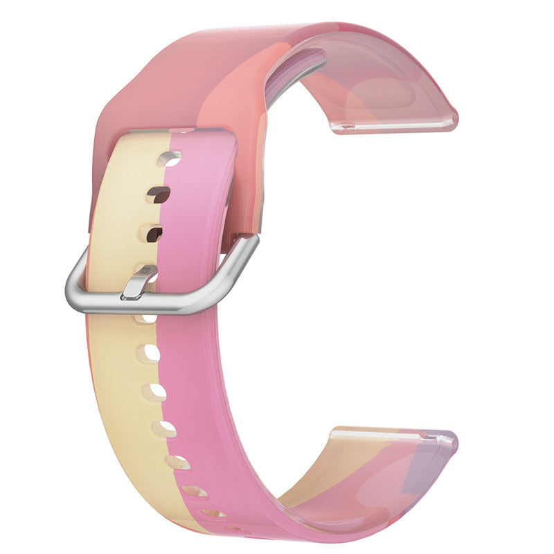 Semi Frosted Watch Strap Transparent Rainbow for Samsung Huawei Watch-01