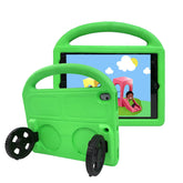 Wheel iPad Case For iPad 7/8/9 Air 3 Pro 10.5 inch Shockproof Stand Cover With Handle Stand-Green