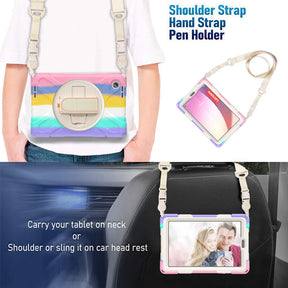 Tablet Case Heavy Duty with Swivel Stand for Lenovo Tab M8 4th Gen-ColorfulPink