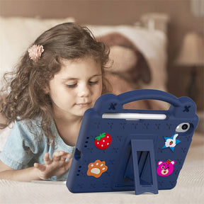 Strawberry iPad Mini 6 Case 8.3 Inch Shockproof Cover with Handle Band Shoulder Strap-NavyBlue