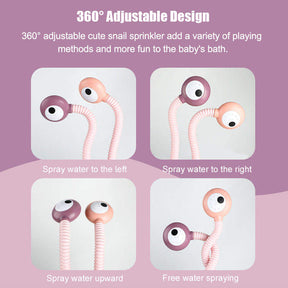 Toddler Bath Toys Electric Shower Snail Double Sprinkler for 18M and up-USB/Purple