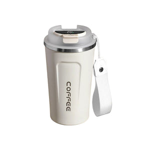 510ML Smart Travel Coffee Mug 304 Stainless Steel LED Display with Rope-White