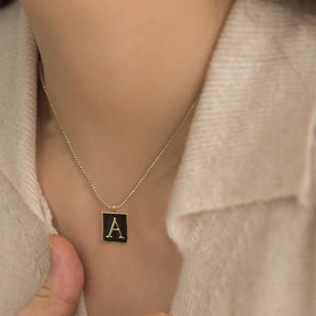 English Letters Oil Drop Pendant Necklace As Gift For Men Women-I