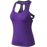 Workout Tank Tops Sleeveless Yoga Vest Sport Fitness Quick Drying Tight Stretch Top 92101-Purple