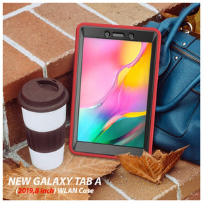 Shock Wave Kickstand Case Anti-Fall Protection For Samsung Tab A 8inch T290/T295(2019)-Red