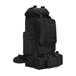 80L Waterproof 2-in-1 Detachable Backpack for Camping-Black