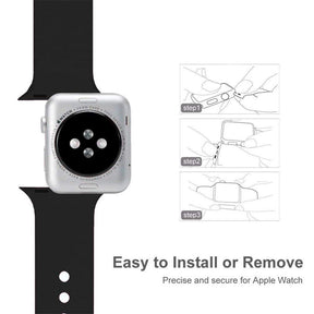 Soft Silicone Watch Bands Pattern Printed Band for iWatch Series6/5/4/3/2/1/SE-BlackSilver