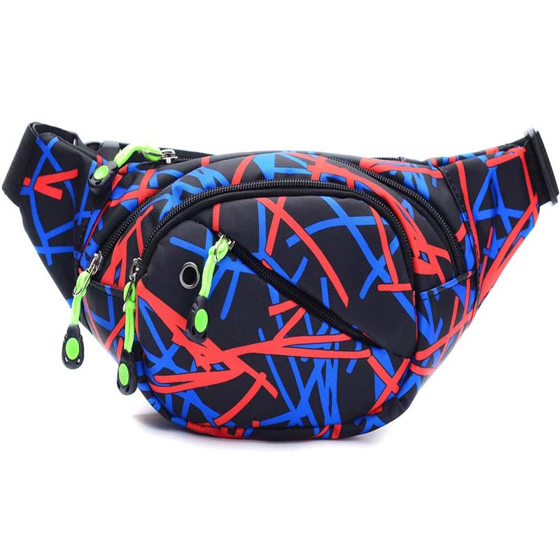 Fashion Waist Bag Casual Wallet with Adjustable Belt for Outdoor Events Running-Black