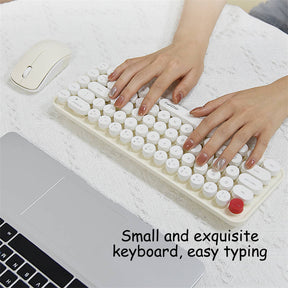 Wireless Keyboard and Mouse Set Combo 2.4G for Laptop Desktop-IDou-Vanilla