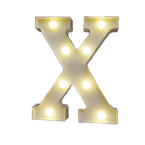 Decorative Led Light Up Number Letters White Plastic Marquee Number Lights Sign Party Wedding Decor Battery Operated (X)