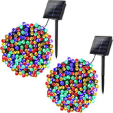 2Pcs Solar Christmas Lights 39ft 100 LED 8 Modes Solar String Lights Waterproof-Colorful