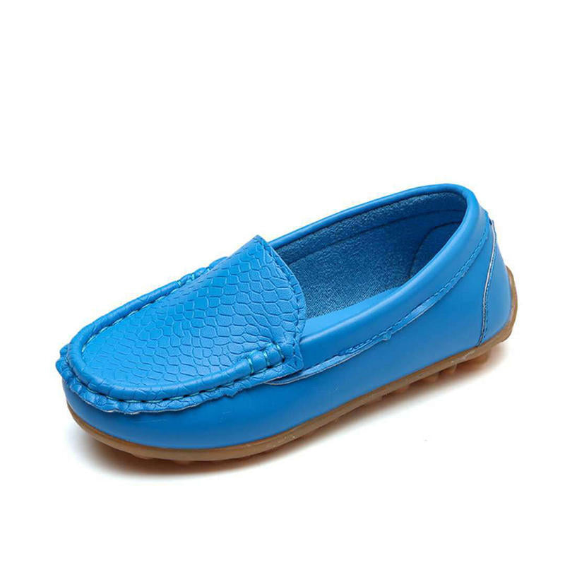 Casual Toddler Flat Shoes Boys Girls Soft Slippery Loafers-Blue