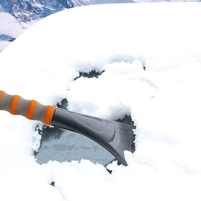 2 in 1 Detachable Snow Brush Ice Scraper with Ergonomic Foam Grip for Cars Trucks-Orange