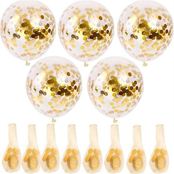 12 inches Golden Confetti Latex Balloons for Party Decorations Wedding Marry -Gold