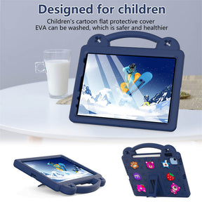 Strawberry iPad Case Shockproof with Handle Shoulder Strap for iPad 10th 2022-NavyBlue