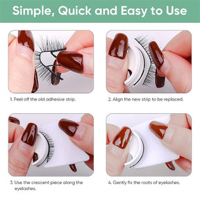 3 Pairs False Eyelashes Self Adhesive Waterproof Reusable No Glue Needed-6