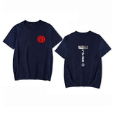 Mens Tops Japanese Anime Naruto Same Style Trend Short Sleeved T-shirt-G Blue