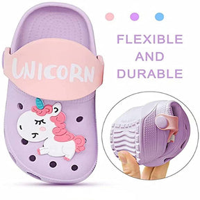 Unicorn Cartoon Childrens Beach Sandals Summer Toddler Boys Girls Slippers-Purple