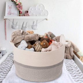 Extra Large Cotton Rope Woven Basket Clothes Storage Basket with Handles