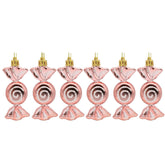 6 Pcs Sweet Candy Hanging Ornaments for Christmas Tree Party Decor-Rose Gold