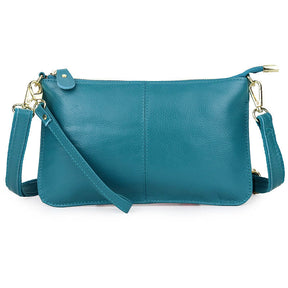 Leather Clutch Small Envelope Crossbody Bags for Women-LightBlue