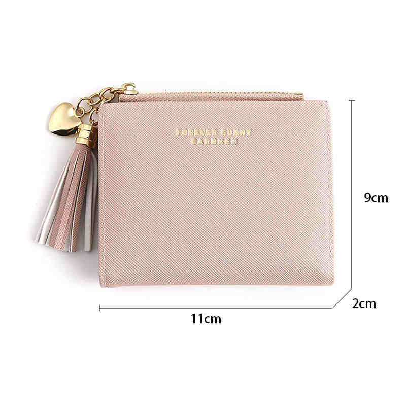 Women Small Wallet RFID Bifold Compact Wallet-Pink