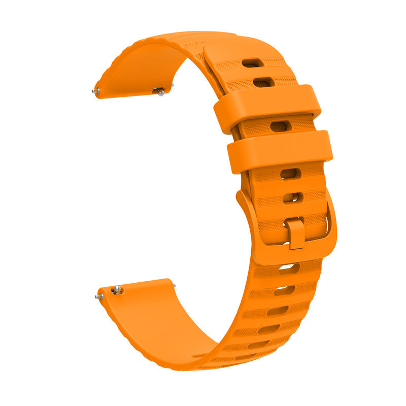 Silicone Watch Band Wave Pockmark for Samsung Cear S2 Huawei Watch GT-AmberYellow