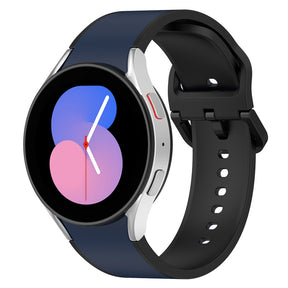 20mm Two Tone Silicone Sports Strap for Samsung Galaxy Watch 5-MidnightBlueBlack