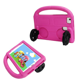 Wheel Samsung Tablet Tablet Case For 8.0inch Tab A 3 4 E/8.7inch Tab A7lite Shockproof Stand Cover With Handle Stand-Rose