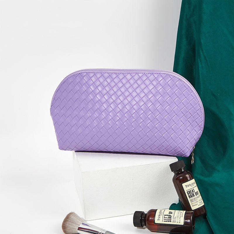 PU Makeup Bags Waterproof Makeup Pouch Women's Travel Toiletry Bag Accessories Organizer-Purple
