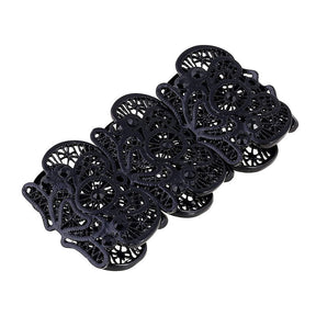 Womens Vintage Filigree Cuff Bangle Bracelet-Black