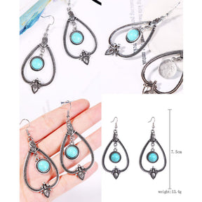 Turquoise Vintage Drop Dangle Earrings for Women-A