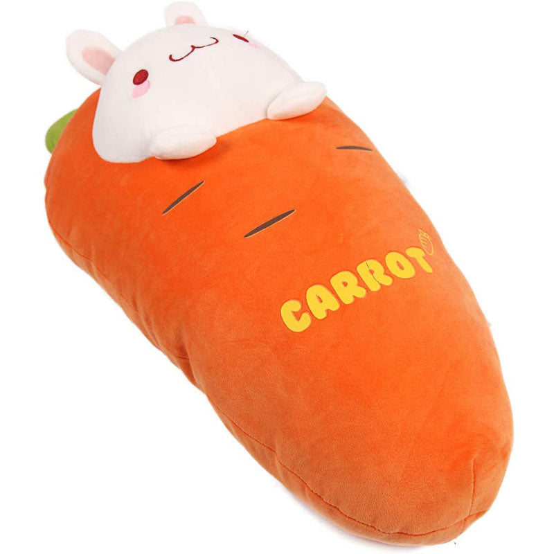 Bunny Plush Stuffed Animal Pillow-Cute Carrot Squishy Hugging Plushie-Gifts for Kids