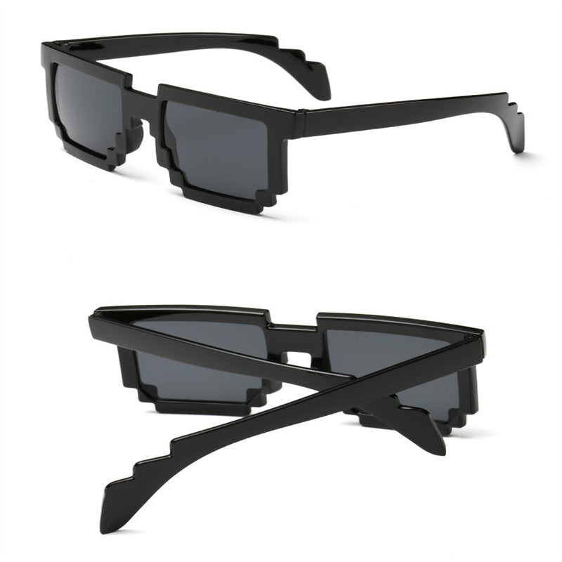 2 Packs Pixel Sunglasses Birthday Party Favors for Kids and Adults-Black