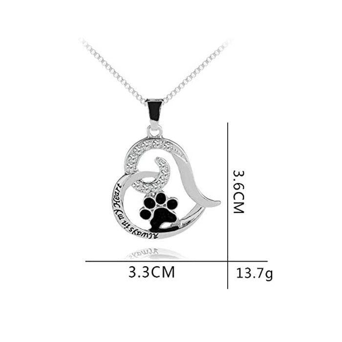 Always in My Heart Pendant Necklace Jewelry for Loss of Pet Memorial