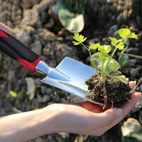 Home & Living3Pcs Heavy Duty Gardening Tools Cast Aluminum with Soft Rubberized Non-Slip Handle Garden Tools Set -Red