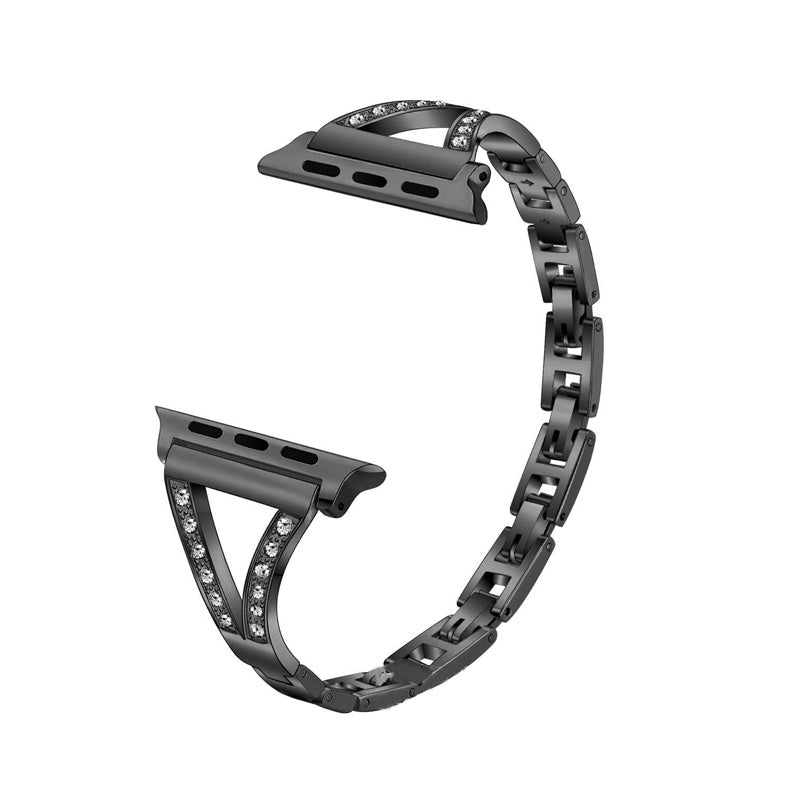 RZ Watch Band Business Stainless Steel Wristbands for Apple IWatch Series SE/1/2/3/4/5/6 For Women-Black