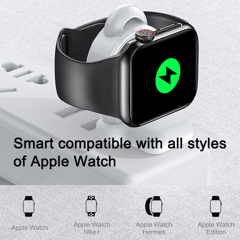 USB Portable Magnetic Watch Wireless Charger for Apple Watch 1/2/3/4/5/6/SE-White