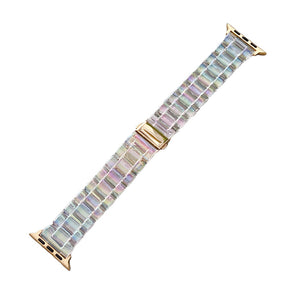 Colorful Acrylic Watch Band Lightweight Metal Buckle for Apple Watch-Gold