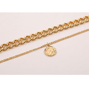 Fashion Geometric Pendant Choker Layered Necklace