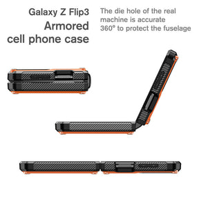 6.7inch Armored Full-Body Rugged Protection Case for Samsung Galaxy Z Flip 3-Orange