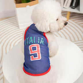 Dog Shirt Puppy Breathable Printed Mesh Jersey Vest T-Shirt Costume-Italia