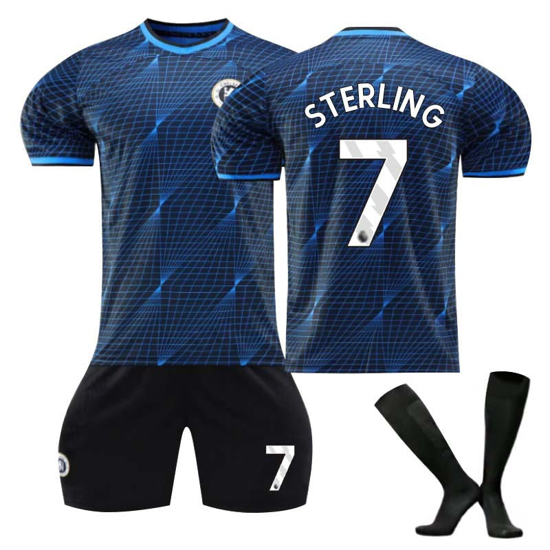 Chelsea Away Jersey STERLING #7 Soccer Jersey Kids Adult 3-Pieces Jersey Kits