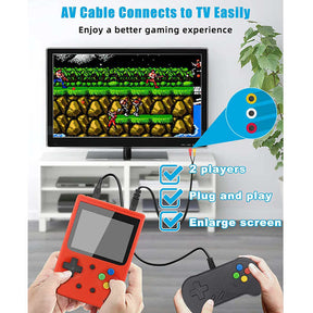 500 in 1 Classic Handheld Game Console 3.0 Screen Supports TV Connection & Two Players-Red