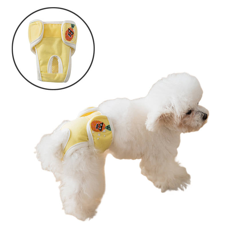 Washable Diapers Reusable Highly Absorbent for Doggy Female in Period-Pineapple