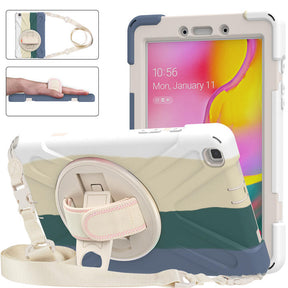 Samsung Tablet Case With Pencil Stand+Rotating Stand+Shoulder Strap For Tab A 8 T290/T295-Green